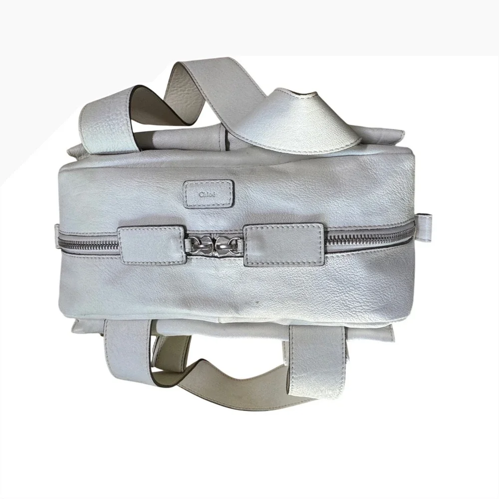 Chloe Saskia White Leather Shoulder Bag Silver Hardware‎ Italy Y2K